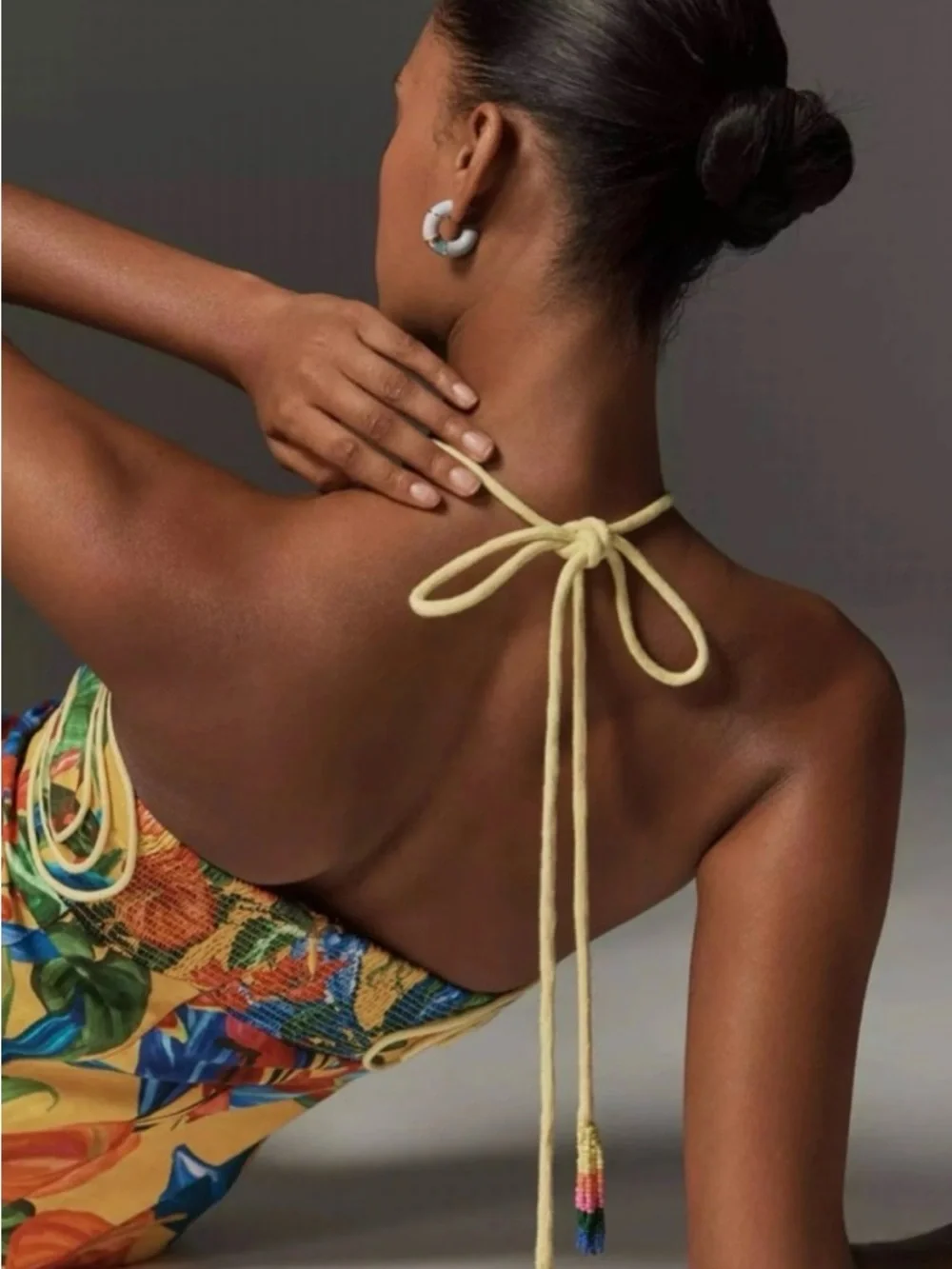 Farm Rio Bright Nature Linen Halter Dress - Picture 3 of 12